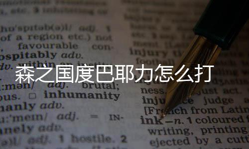 巴耶么打通关度巴之国耶力力怎国度攻略森之 森