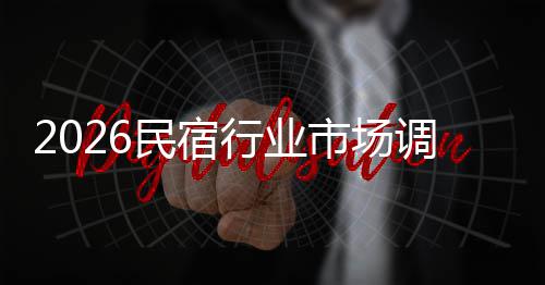 民宿测行业调研展趋及未来发市场势预
